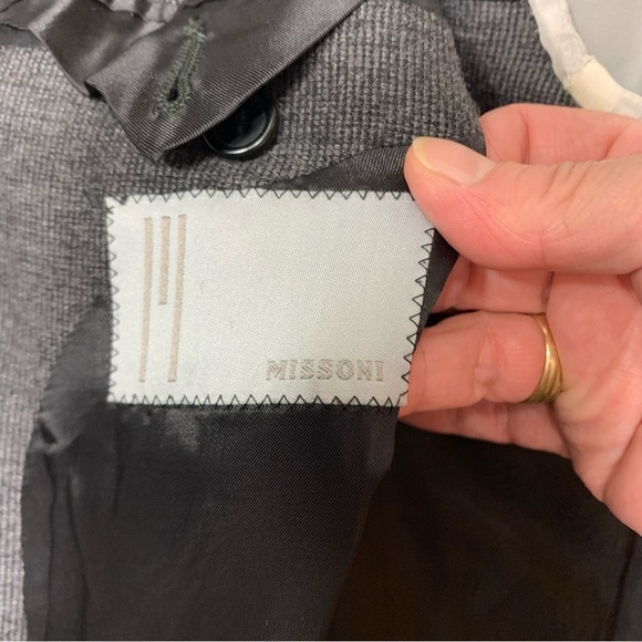 Missoni Wool Tweed Sport Coat Men 44 Charcoal Gray Single Breasted Blazer Italy - Picture 11 of 16